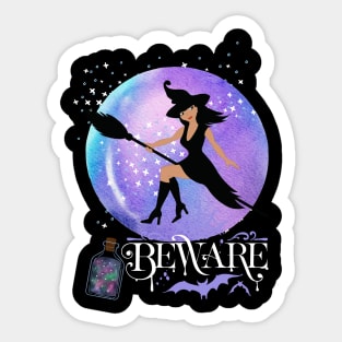 Black cat Magic Witch Tarot cards Beware potion witchy Witchcraft astrology Halloween Sticker